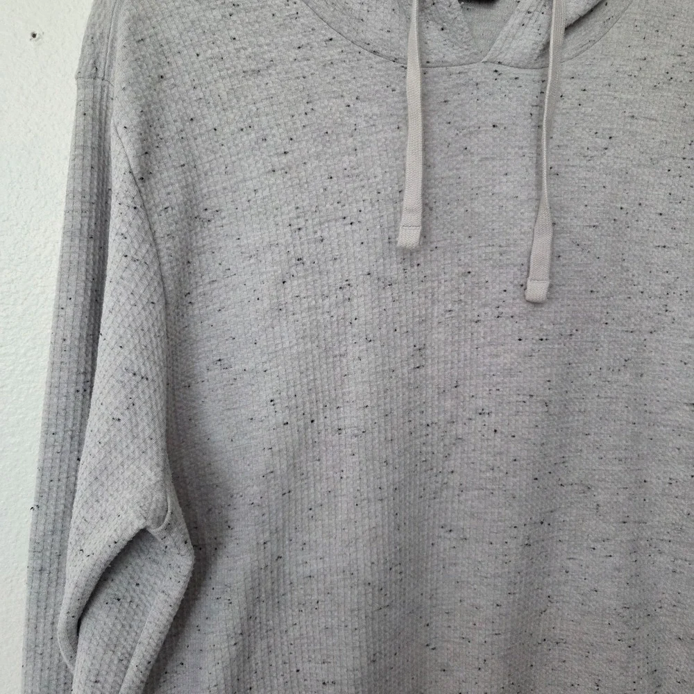 Travis Mathew Cloud Waffle Knit Hoodie Light Grey Speckled Pullover Mens Large